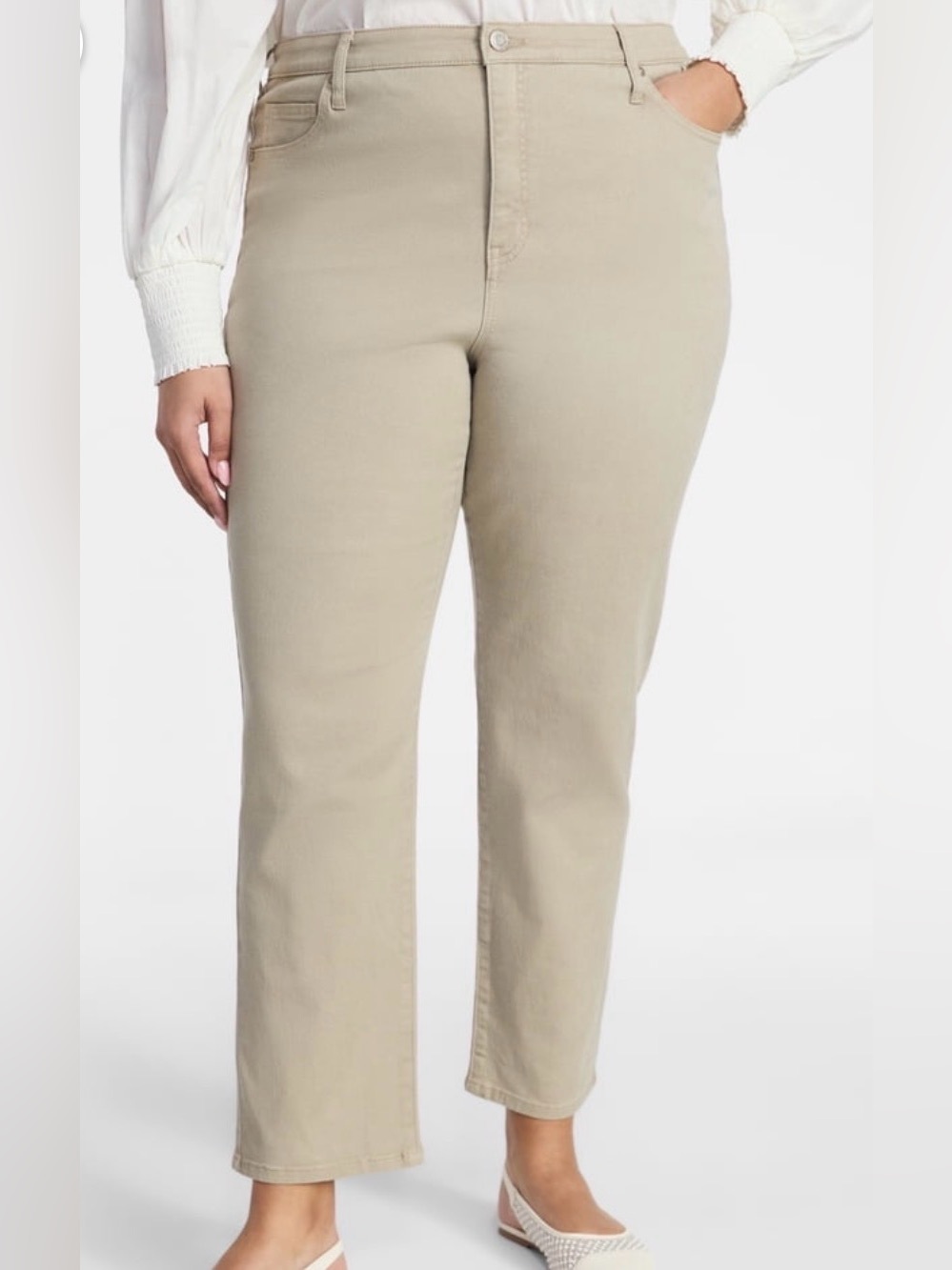 Terra & Sky Straight-Leg Jeans in Khaki